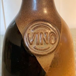 Vintage VINO pottery wine decanter.